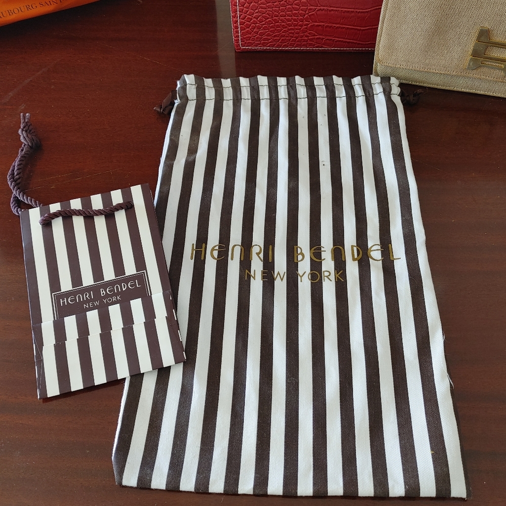 Authentic Henri Bendel drawstring dust bag and small gift bag